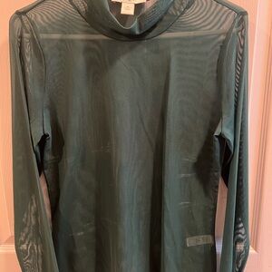 White House Black Market Teal Sheer Top